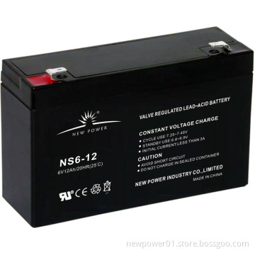 6V12ah AGM Lead Acid Battery for Security/Emergency System (NS6-12)